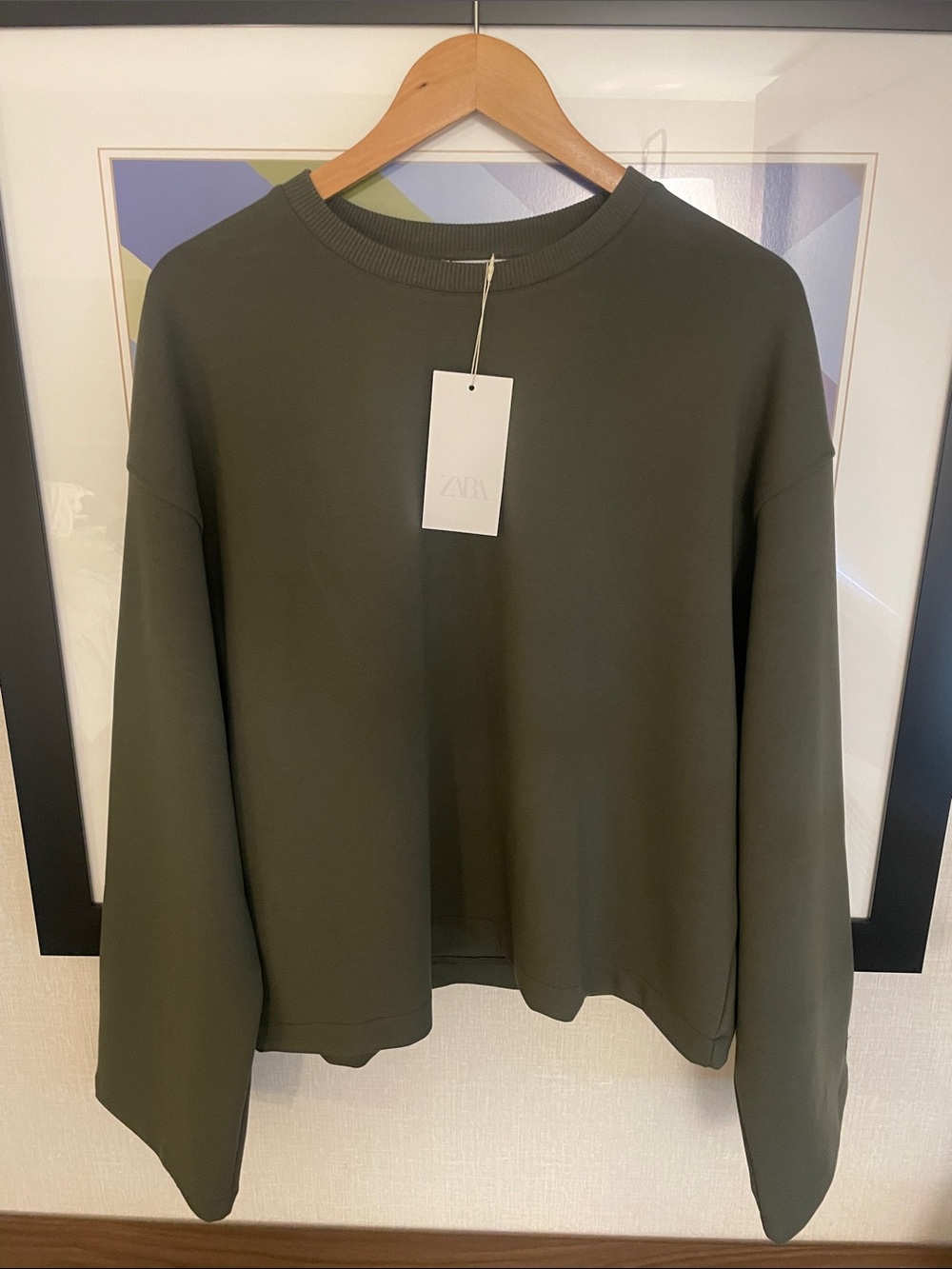 ZARA Olive Crewneck Sweatshirt -